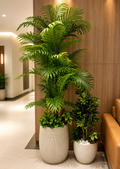 Bundle of two artificial plants (Areeca palm & Croton plant) Best quality Dubai-UAE