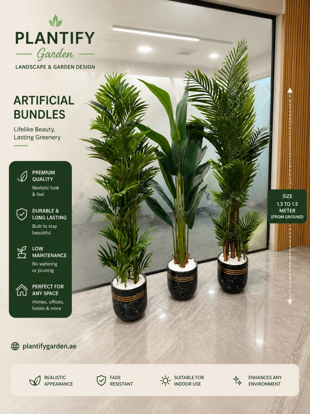 Artificial Plant Bundle Set | Premium Indoor Decorative Plants for Home & Office